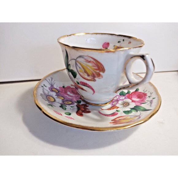 Royal Stafford England Tea Cup & Saucer set #1841 Floral Bouquet - Picture 4 of 16